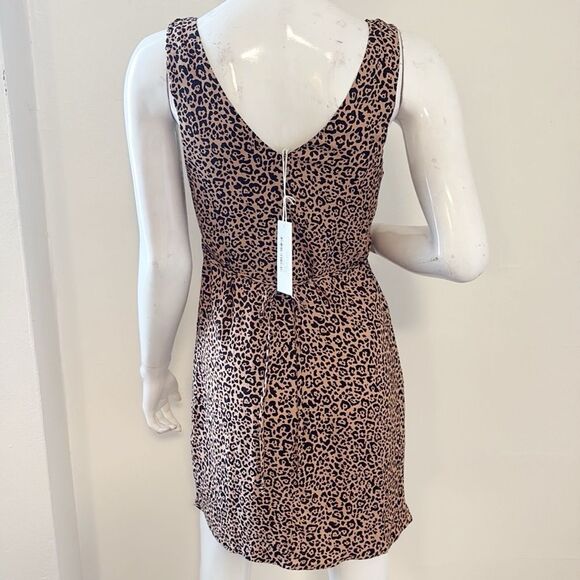 Reformation Gianni Leopard Print Mini Dress in Bengal w Tie Back Detail - Picture 3 of 7